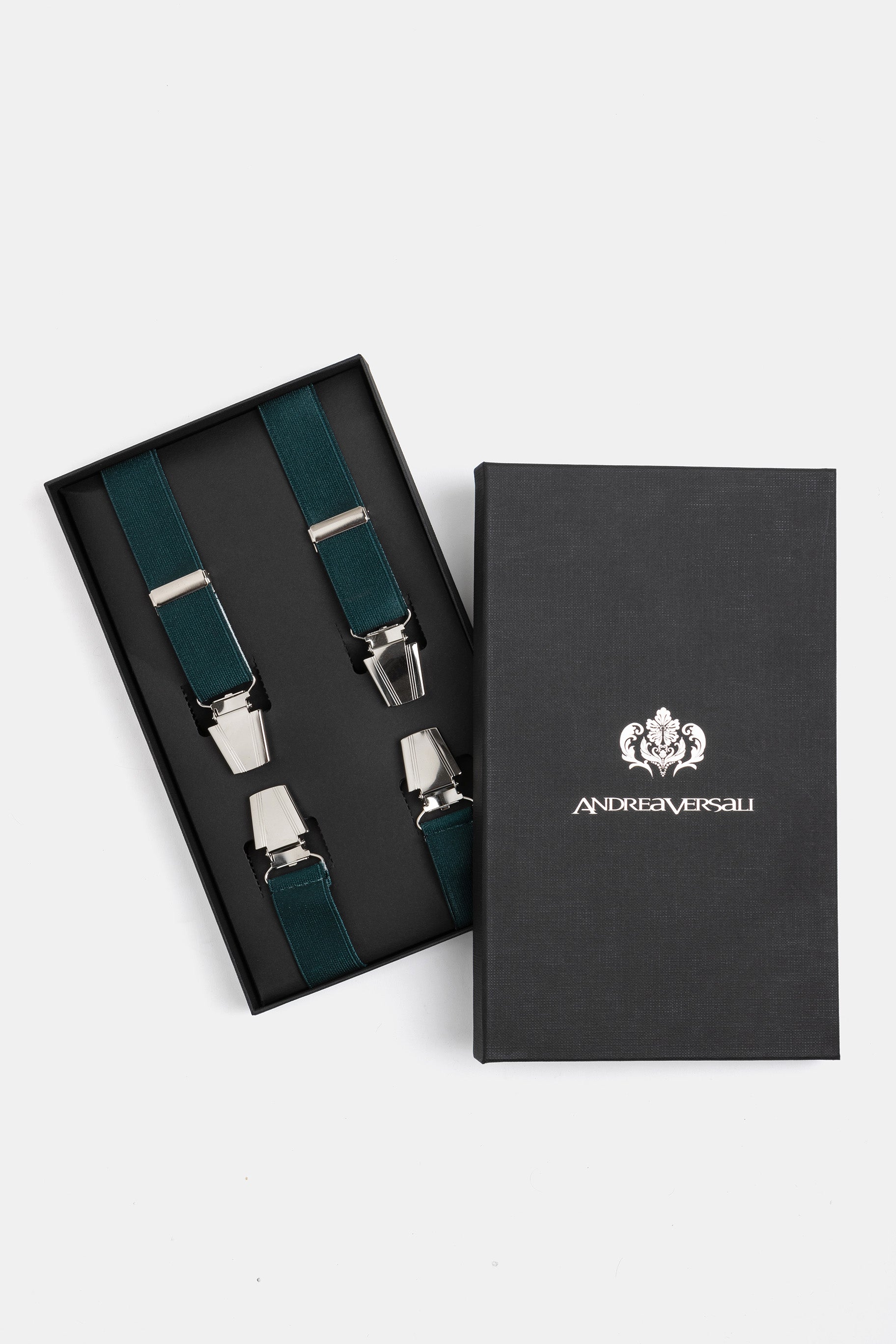 Petrol satin suspenders