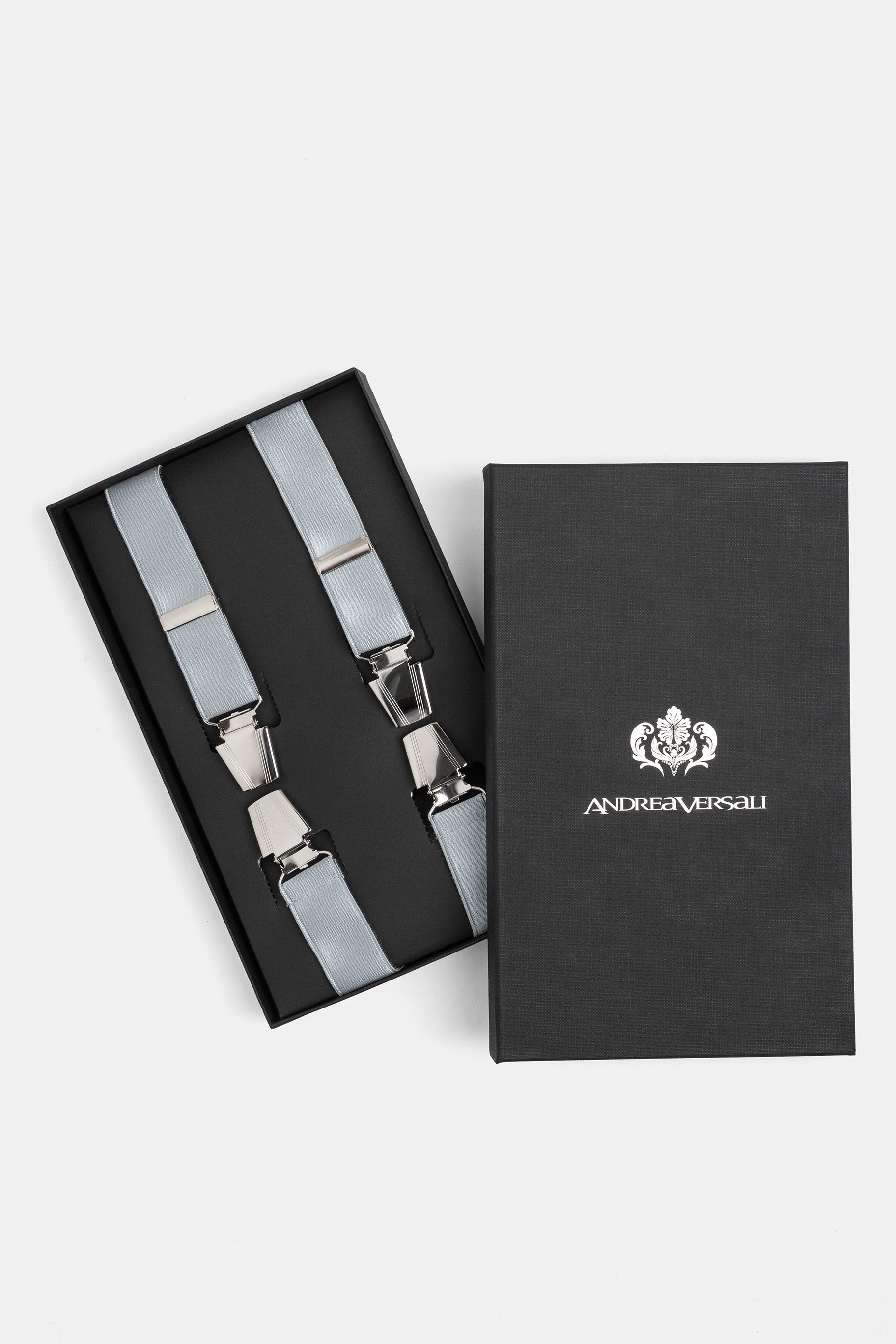 Bretelle da cerimonia uomo perla raso perla, collezione Andrea Versali