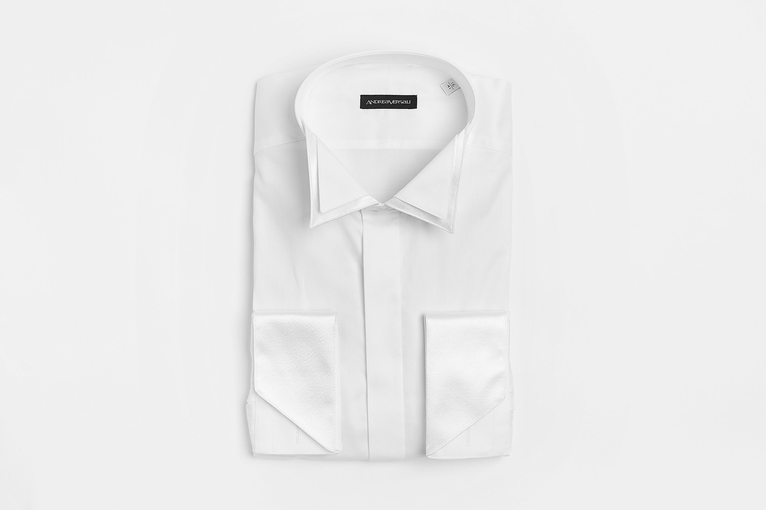 Camicia da cerimonia uomo raso bianca, collezione Andrea Versali