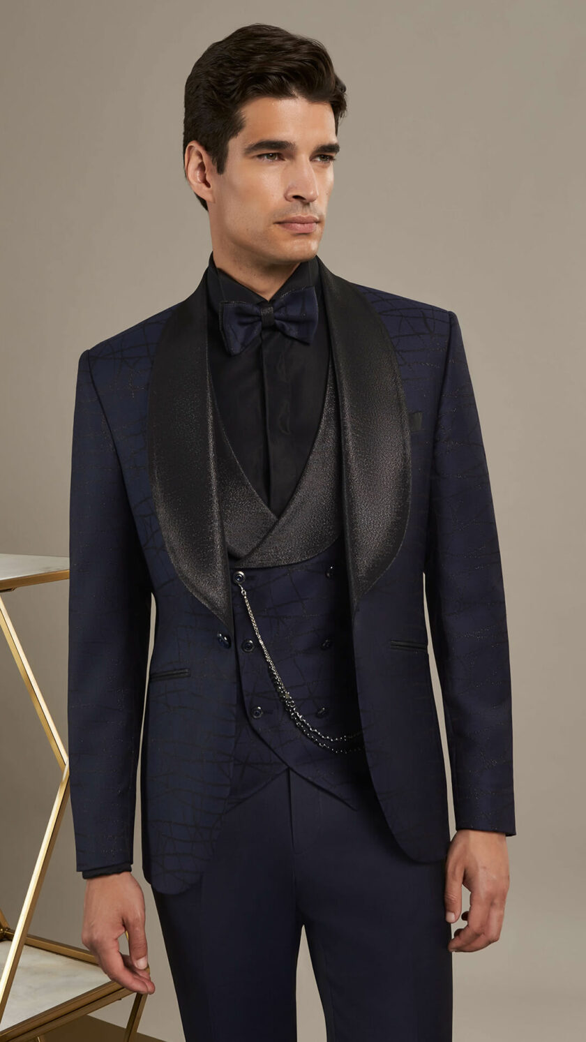abito andrea versali cerimonia uomo 2023 ampio rever sciallato elegante 1v24 r38
